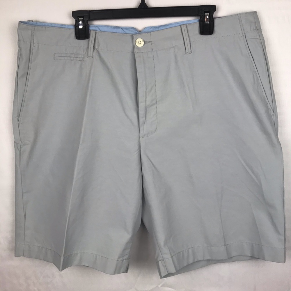 Perry Ellis Portfolio Flat Front Shorts Light Gray